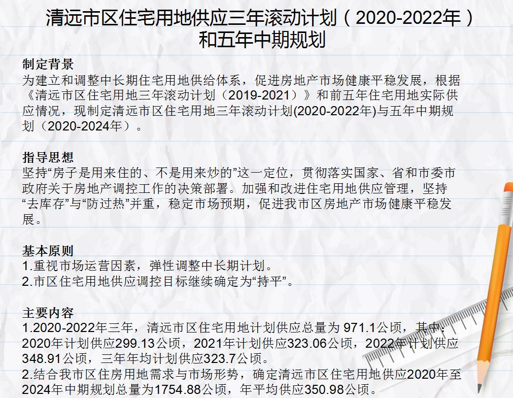 清遠市區住宅用地供應三年滾動計劃（2020-2022年）和五年中期規劃1.jpg